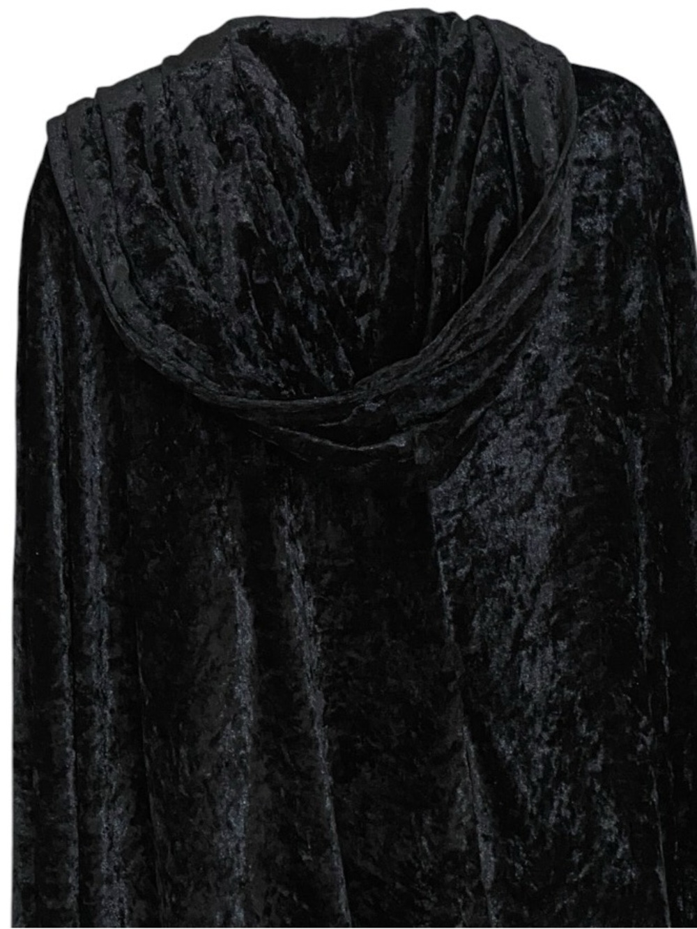 Vintage Black Crushed Velvet Opera Cape Goth Victorian Vampire Witch Cloak - Picture 9 of 10